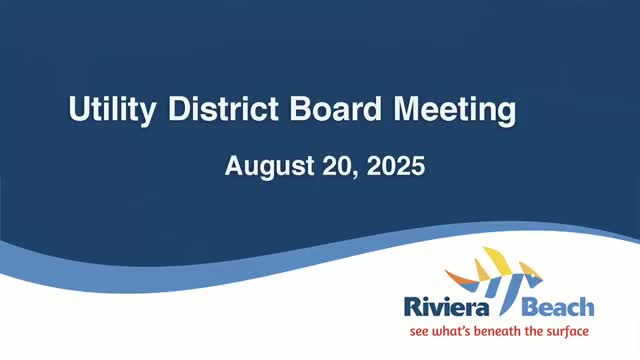 Riviera Beach Utility Special District holds critical operational meeting