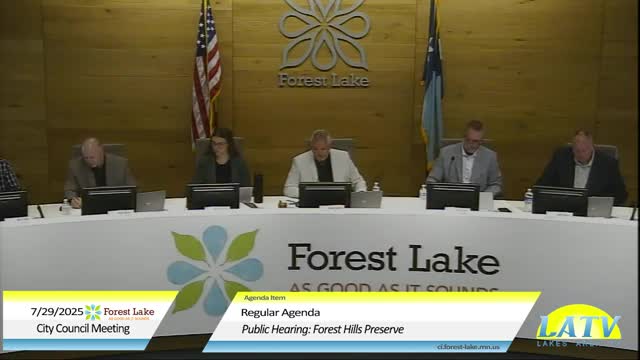 Council Approves Easement Vacations and Development Agreement for Forest Hills Preserve