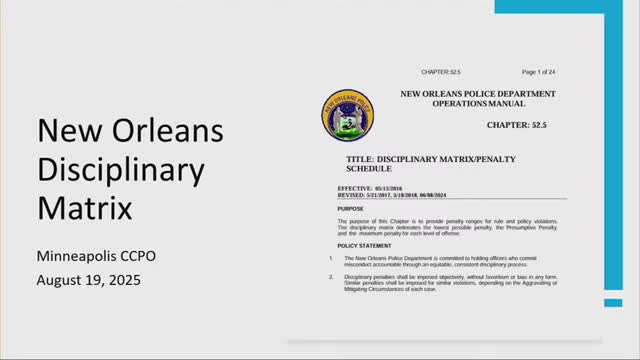 New Orleans Implements Streamlined Seven-Level Discipline Matrix for Offenses
