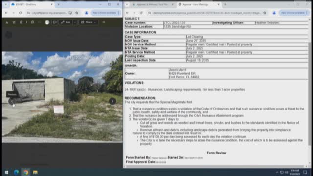 City Court Orders Nuisance Abatement for Property on Sand Ridge Road