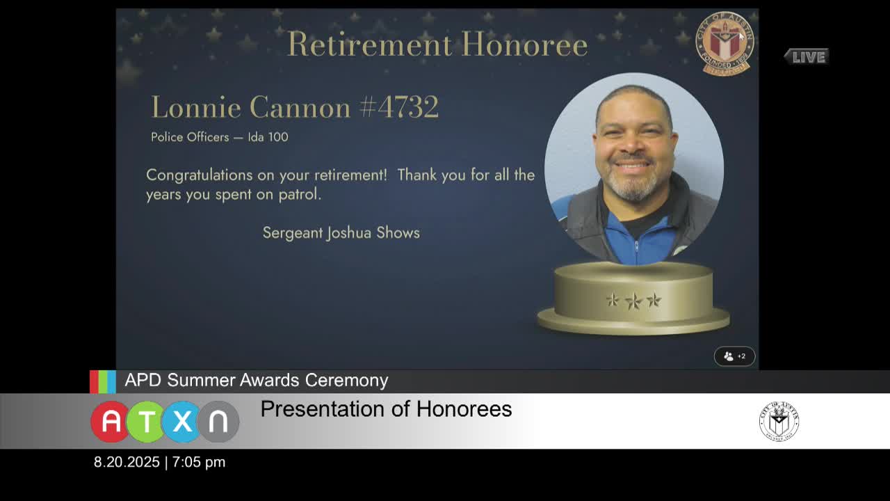 Austin Police Department Honors Officers Cannon, Griffin, and Anderson at Retirement Ceremony