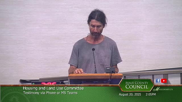 Tom Crowley Addresses Committee with Key Considerations for Hawaiians