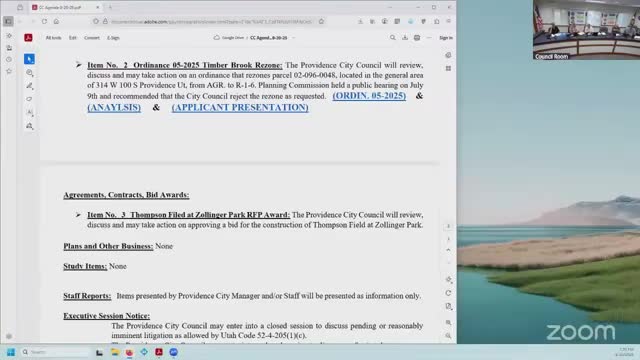 Providence awards $264,899 bid to Canyon Landscaping for Thompson Field at Zollinger Park