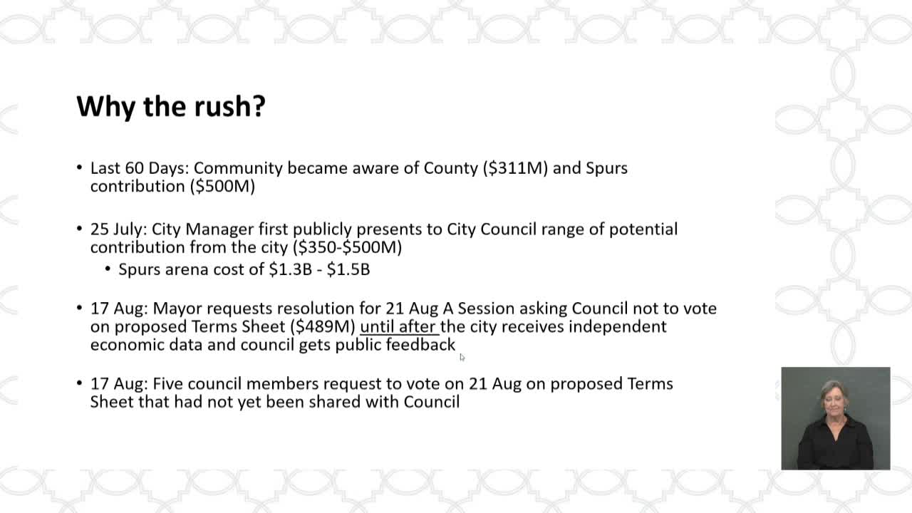 San Antonio Council Member Advocates Due Diligence on Spurs Arena Funding Decision
