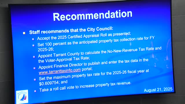 City Council Moves to Adopt Property Tax Rates and Rezoning for 80 Acres