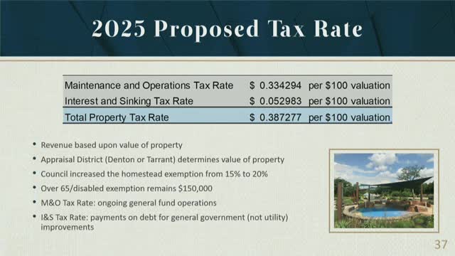 Flower Mound Council Proposes 2025 Tax Rate and Homestead Exemption Increase