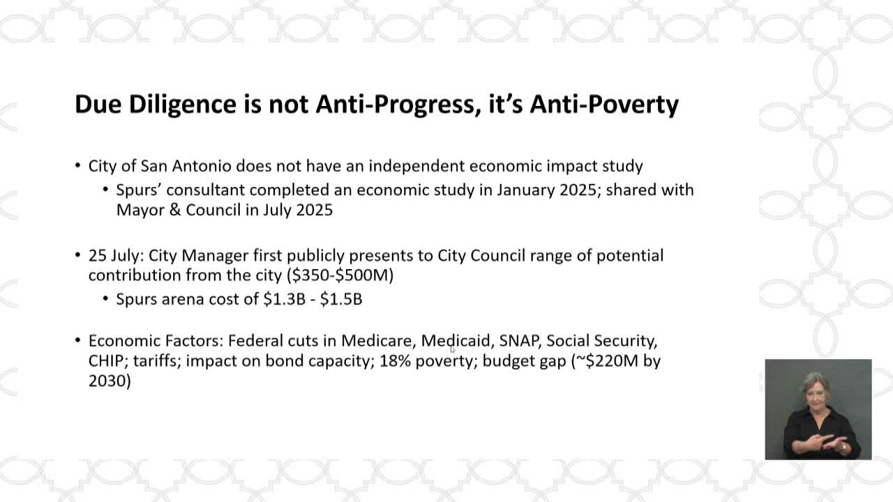 San Antonio Council Deliberates Independent Study on Spurs Arena Funding Impact