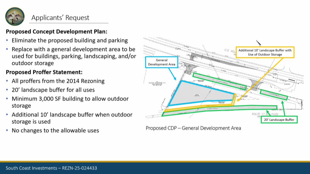 South Coast Investments seeks zoning change for industrial development in Opel