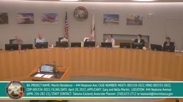 Encinitas Planning Commission Reviews Coastal Development Variance for Neptune Property