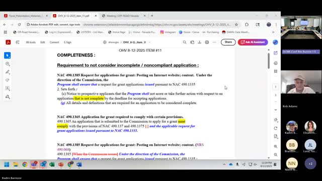 Commissioner Raises Concerns Over Incomplete Grant Applications and TAC Compliance Issues