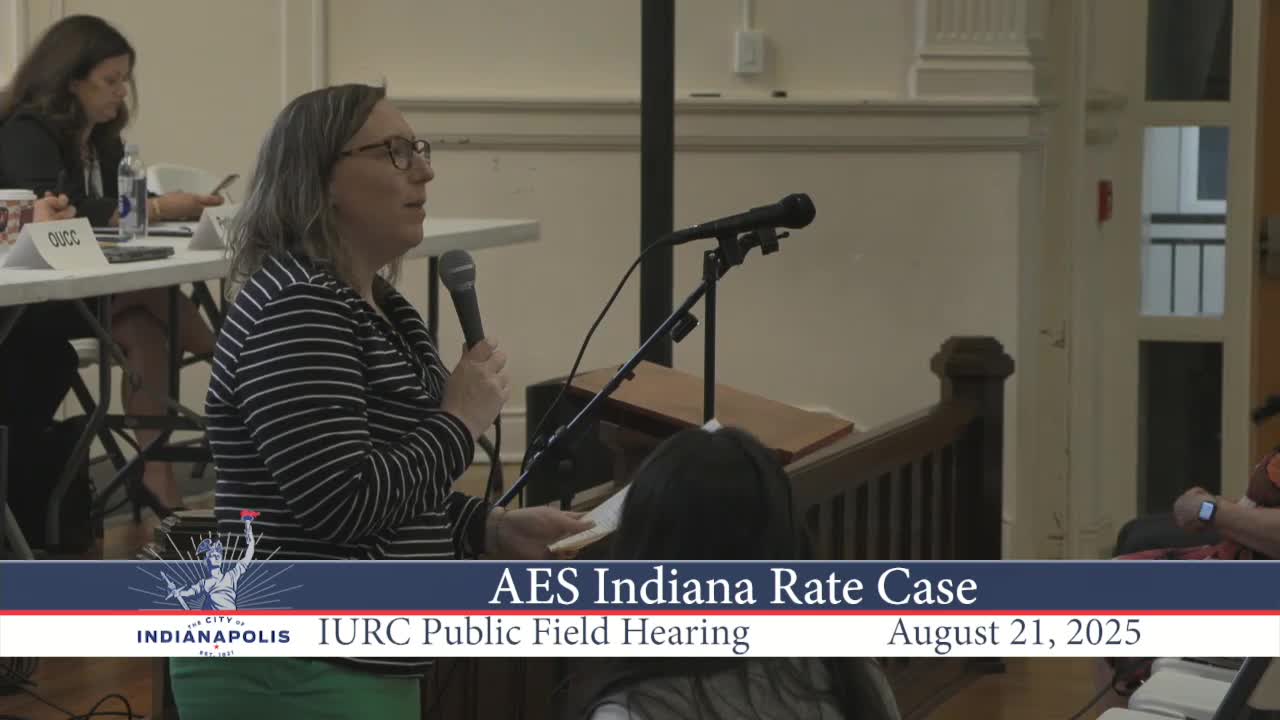 Indiana Utility Regulatory Commission holds public hearing on AES Indiana rate increase