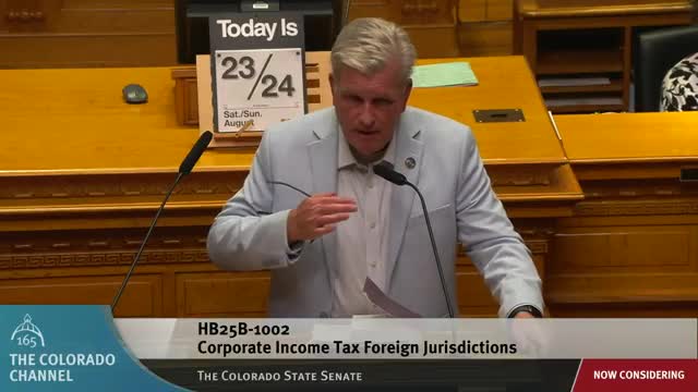 Senator Catlin critiques Colorado tax bill addressing corporate income from foreign jurisdictions