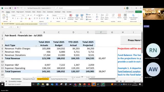 Dunn County Parks Department reviews budget concerns and facility upgrades