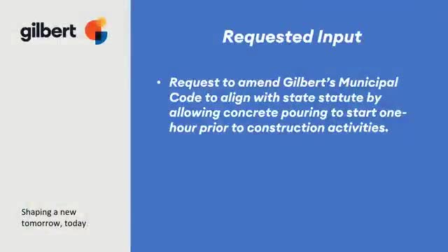 Gilbert staff to amend municipal code to allow concrete pours one hour earlier under new state law