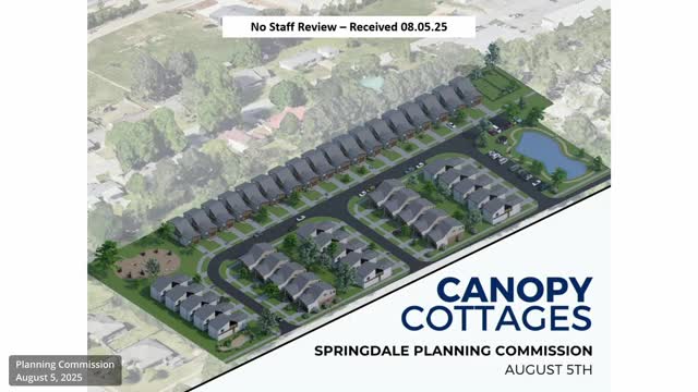Commission approves Canopy Cottages PUD and variances; stub‑out waiver heads to council