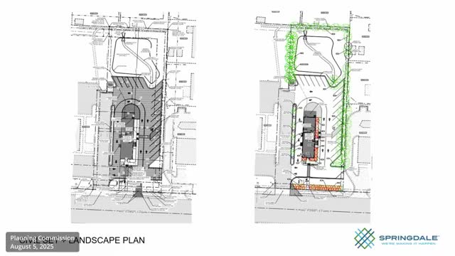 Commission grants most Red Barn Bakery design variances but rejects lighting variance; street‑improvement waiver sent to council