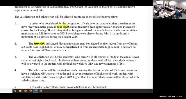 Board votes to move instructional materials policy to first reading after public comment