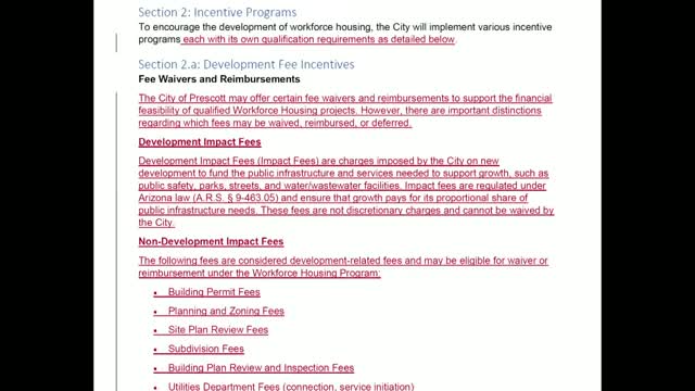 Committee clarifies fee categories; legal says development impact fees cannot be waived, but council may authorize city payment
