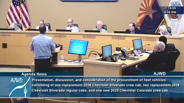 Water district authorizes $225,000 for four fleet vehicles