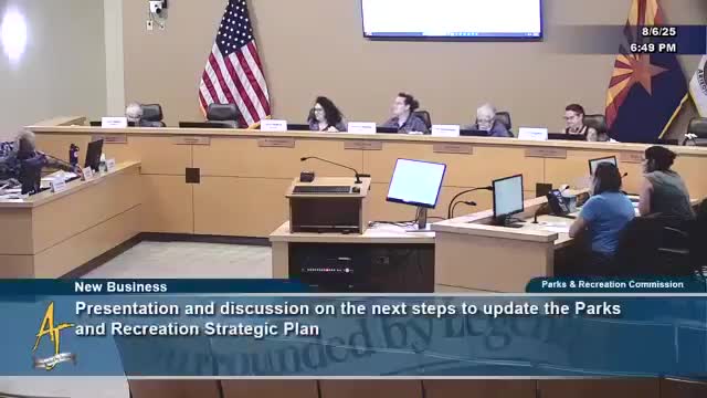 Parks commission begins FY26 strategic-plan update; timeline aims for November adoption