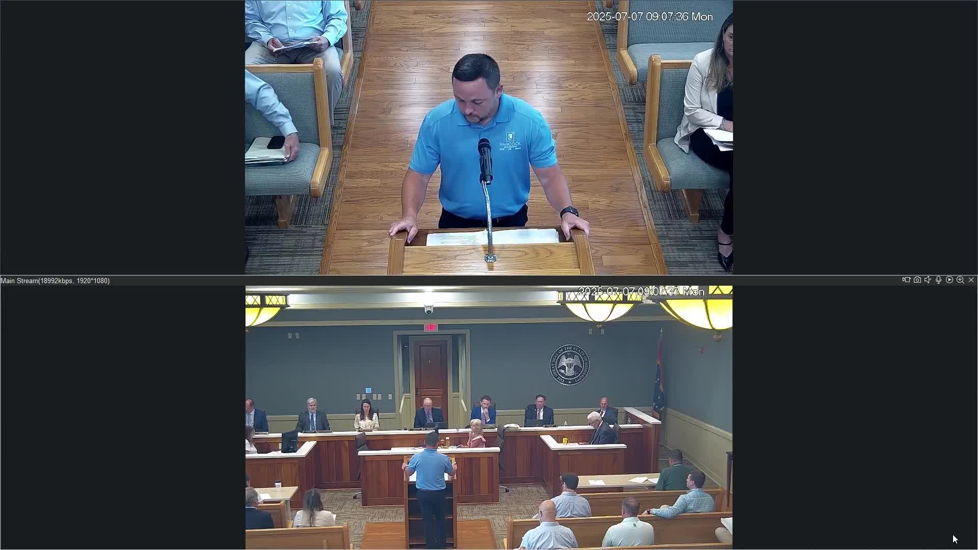 Hancock County staff says closing set for roughly July 18 on 50-acre CSX interchange property; potential sale of manufactured-home site pending