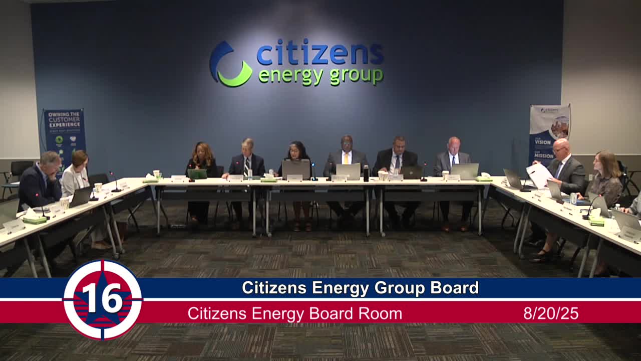 Citizens Energy Group Board Approves Whitestown Water Utility Acquisition and Budget Forecast