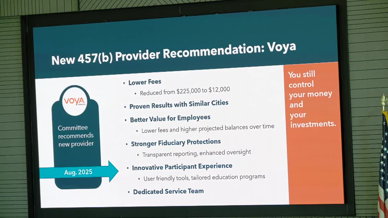 City Council Approves Transition to Voya for $12K in Annual Investment Savings