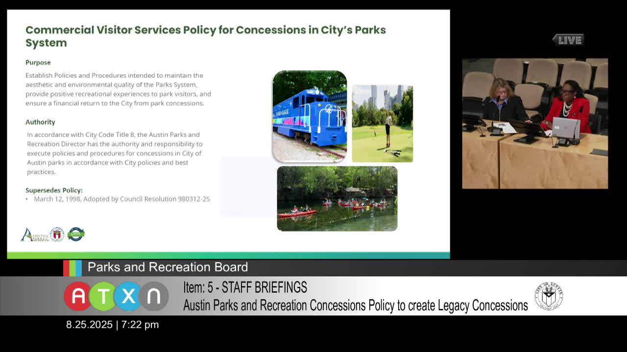 Austin Parks Department proposes legacy concession policy for long-standing vendors