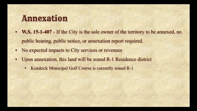 City Council to Hold Public Hearing on Golf Course Annexation Plan