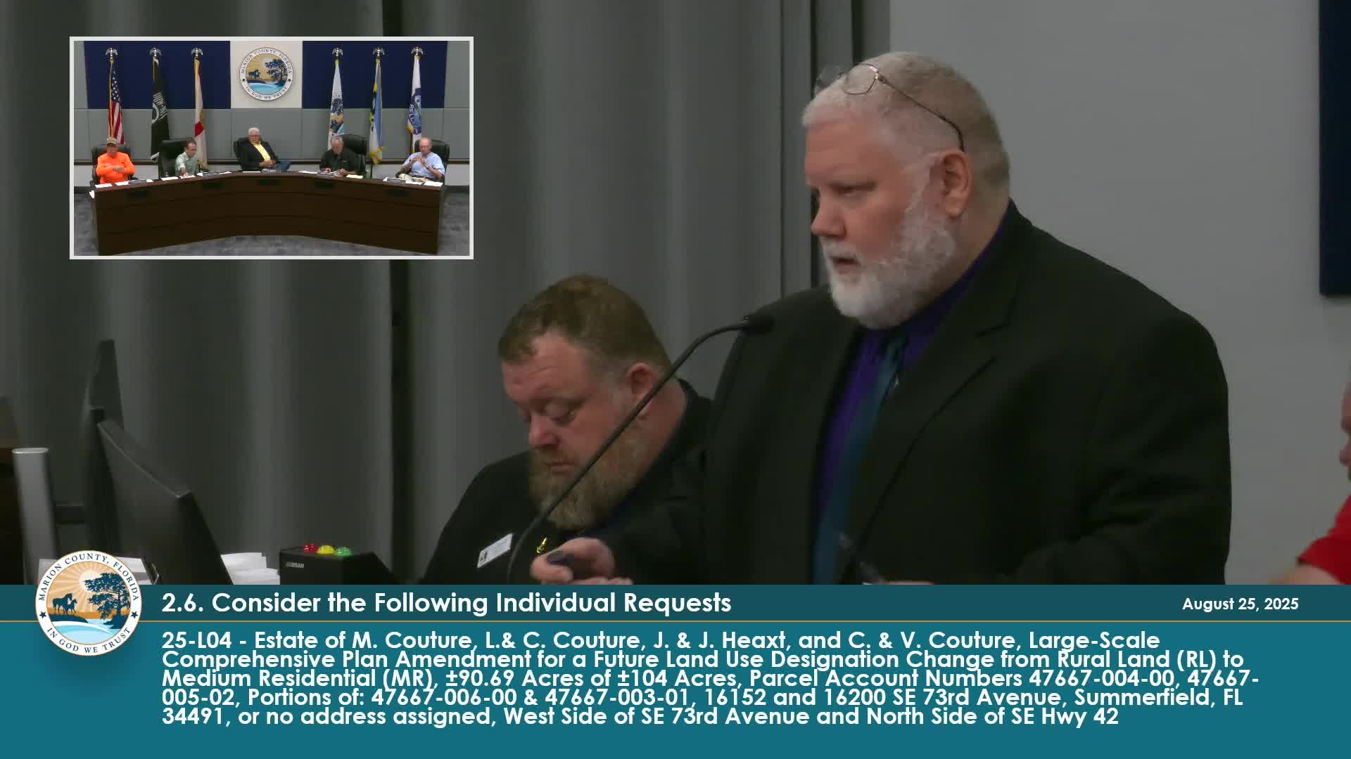 Planning Commission Reviews Couture Property Rezoning for Medium Residential Development