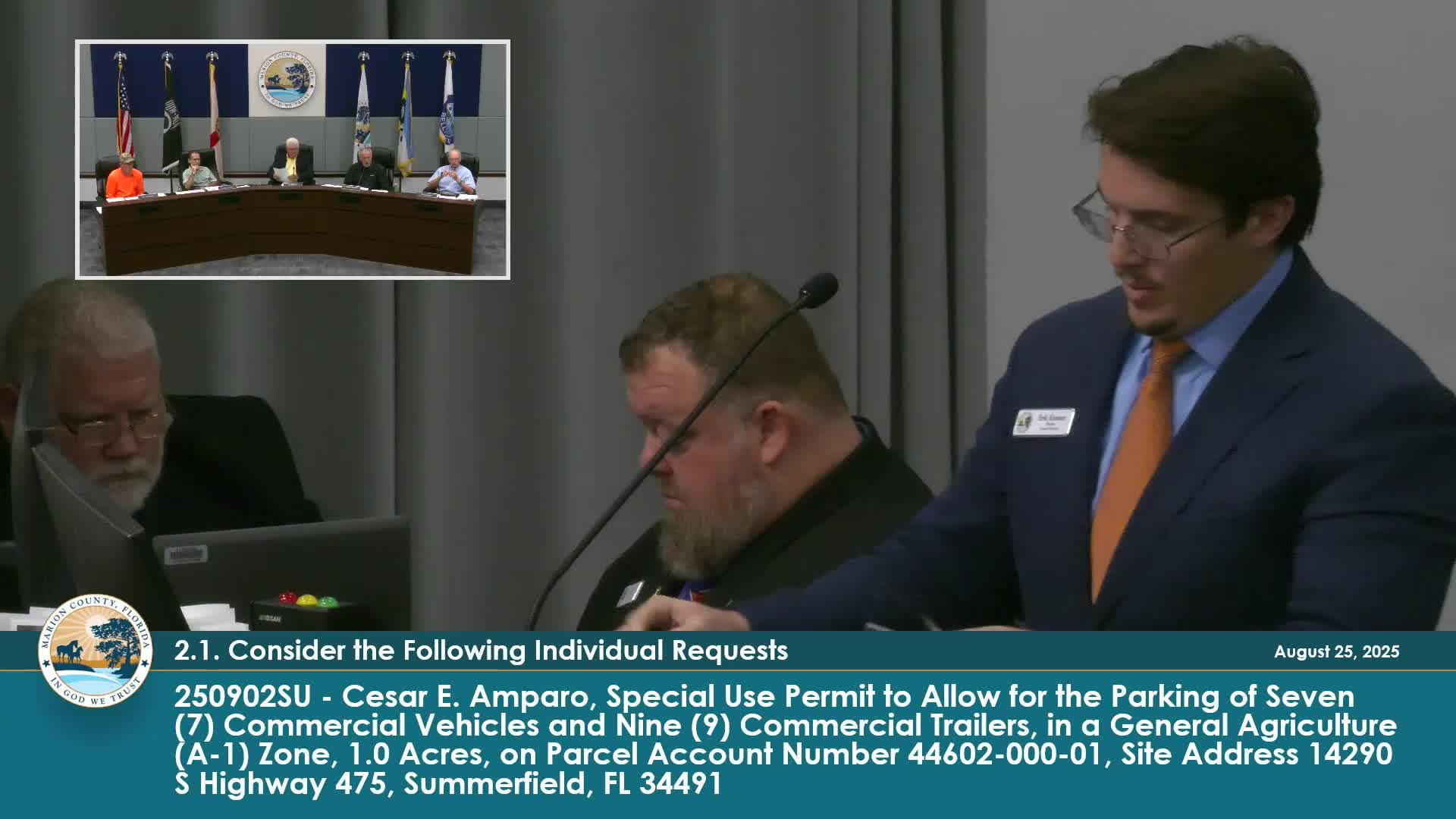 Marion County Board Denies Special Use Permit for Caesar Amparo's Truck Operation