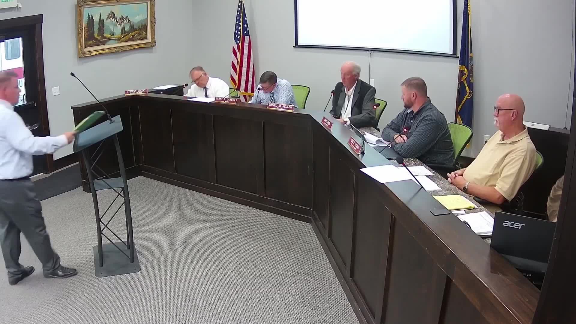 Council declines Hardcastle request for recorded easement and free hookups after dispute over new water line