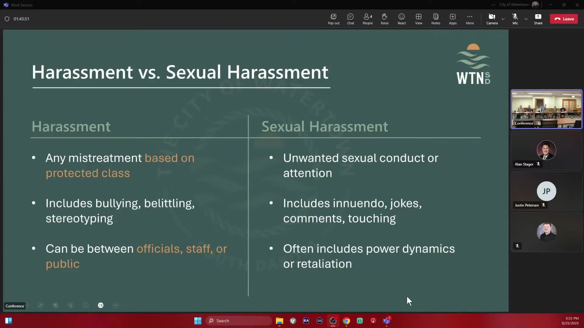 Council Discusses Harassment and Bullying Among Officials and Public