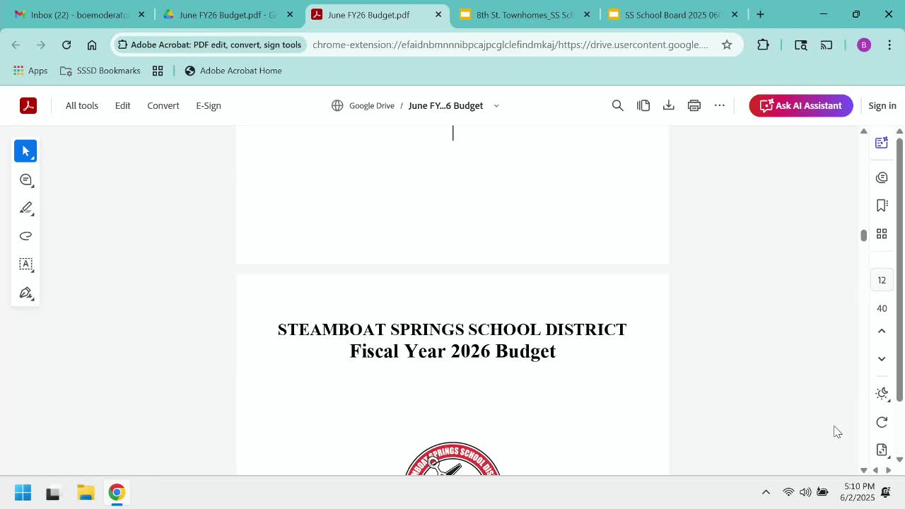 Steamboat Springs school board reviews FY26 budget changes; small revenue uptick and kindergarten teacher added