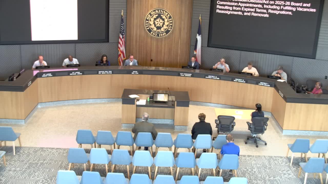 McKinney Council Reviews Board Appointments Amid Candidate Preferences and Term Limits