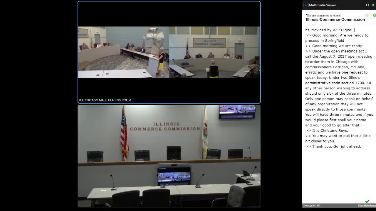 Public commenter urges Illinois Commerce Commission to press ComEd on renewables and bill affordability