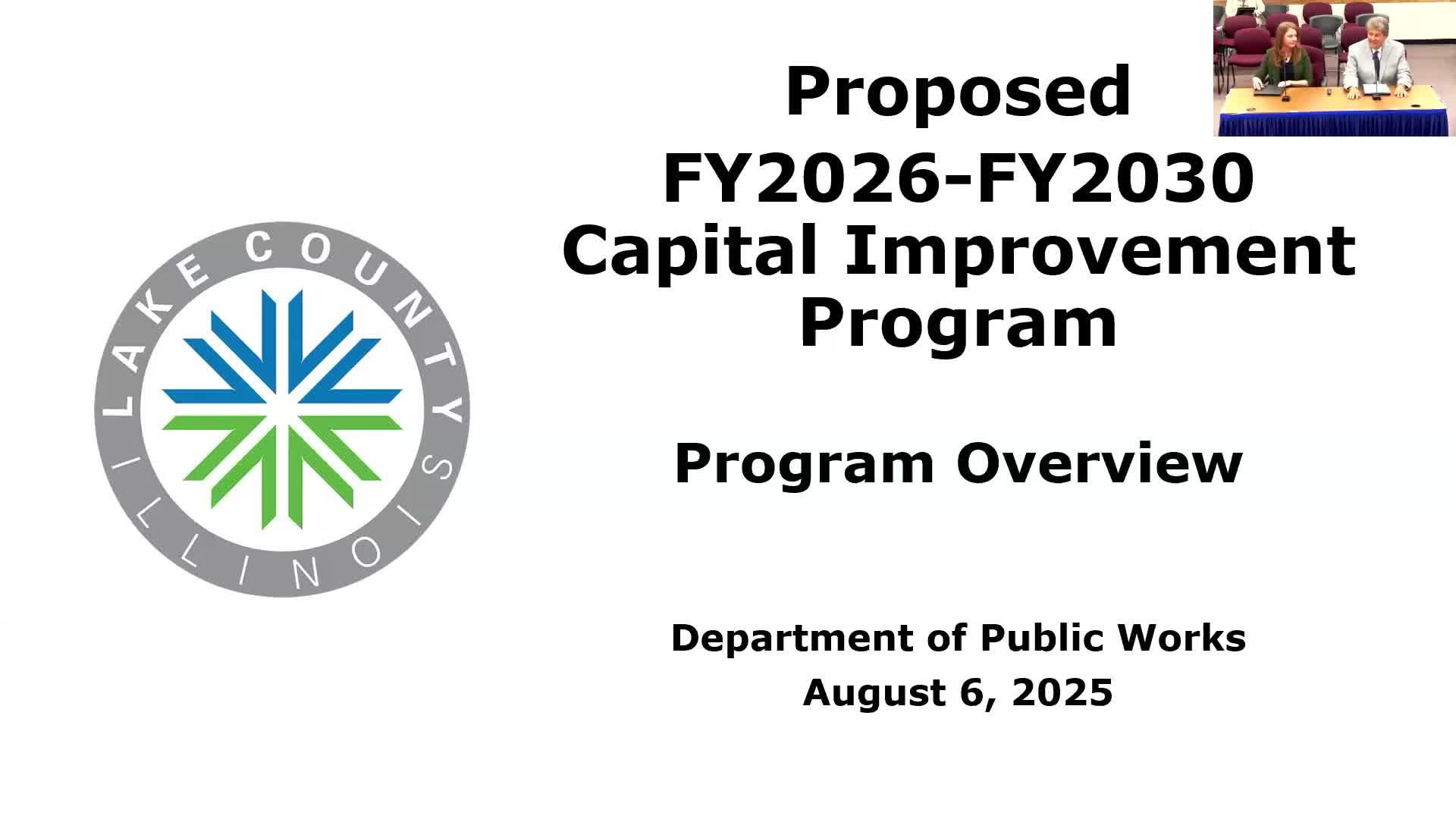 Lake County Public Works unveils $22.4 million capital request and five-year CIP priorities