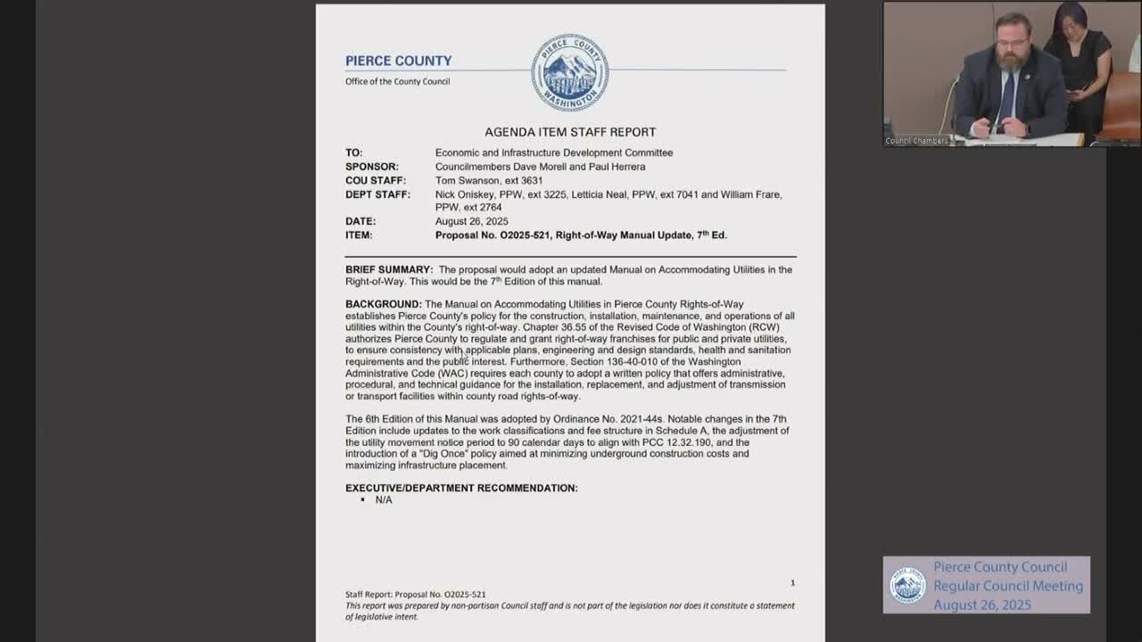 Pierce County Implements New Right of Way Permit and Occupation Rules