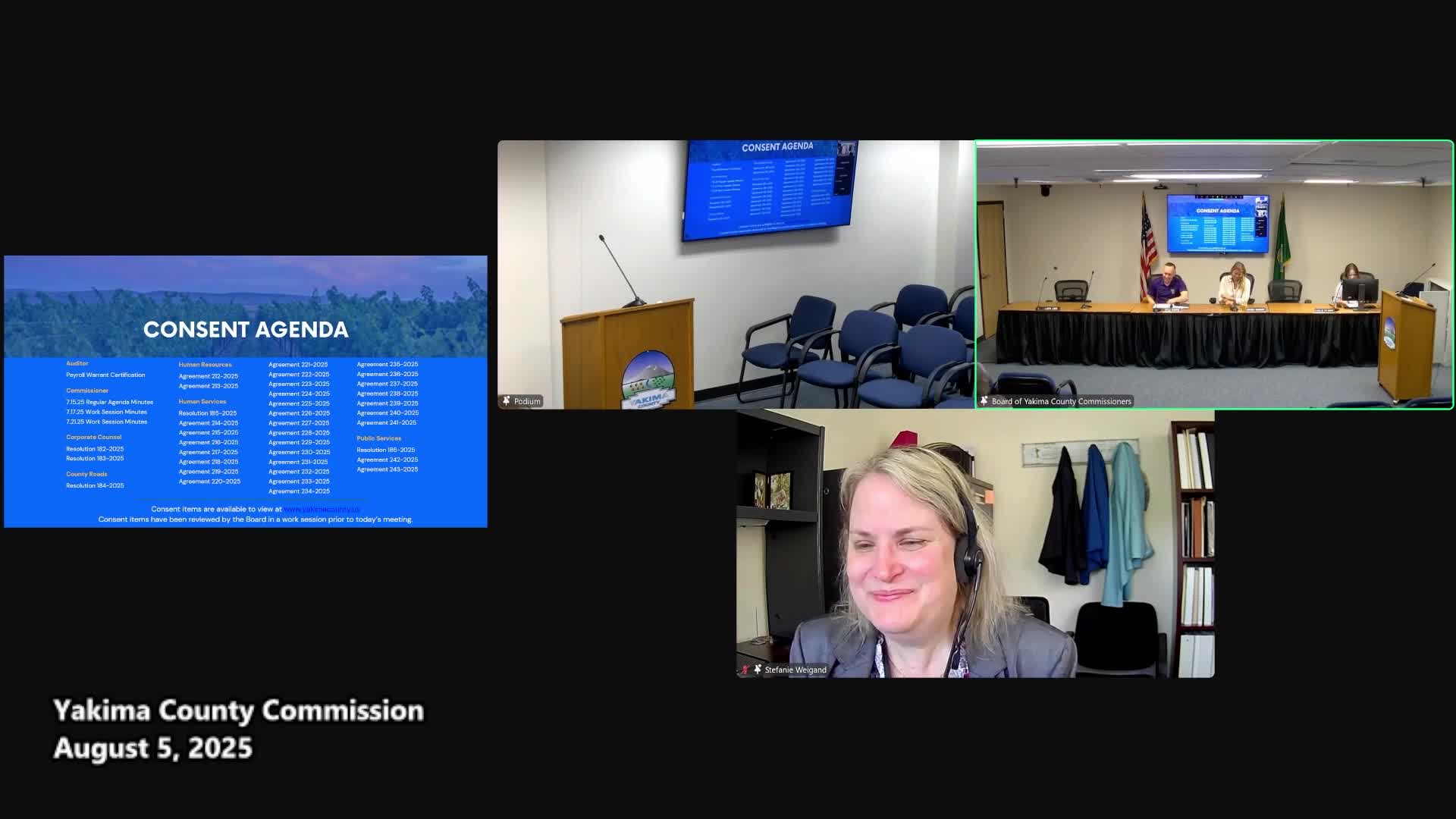 Yakima County approves multiple 2026 homeless housing contracts and ARPA-related agreements in consent agenda