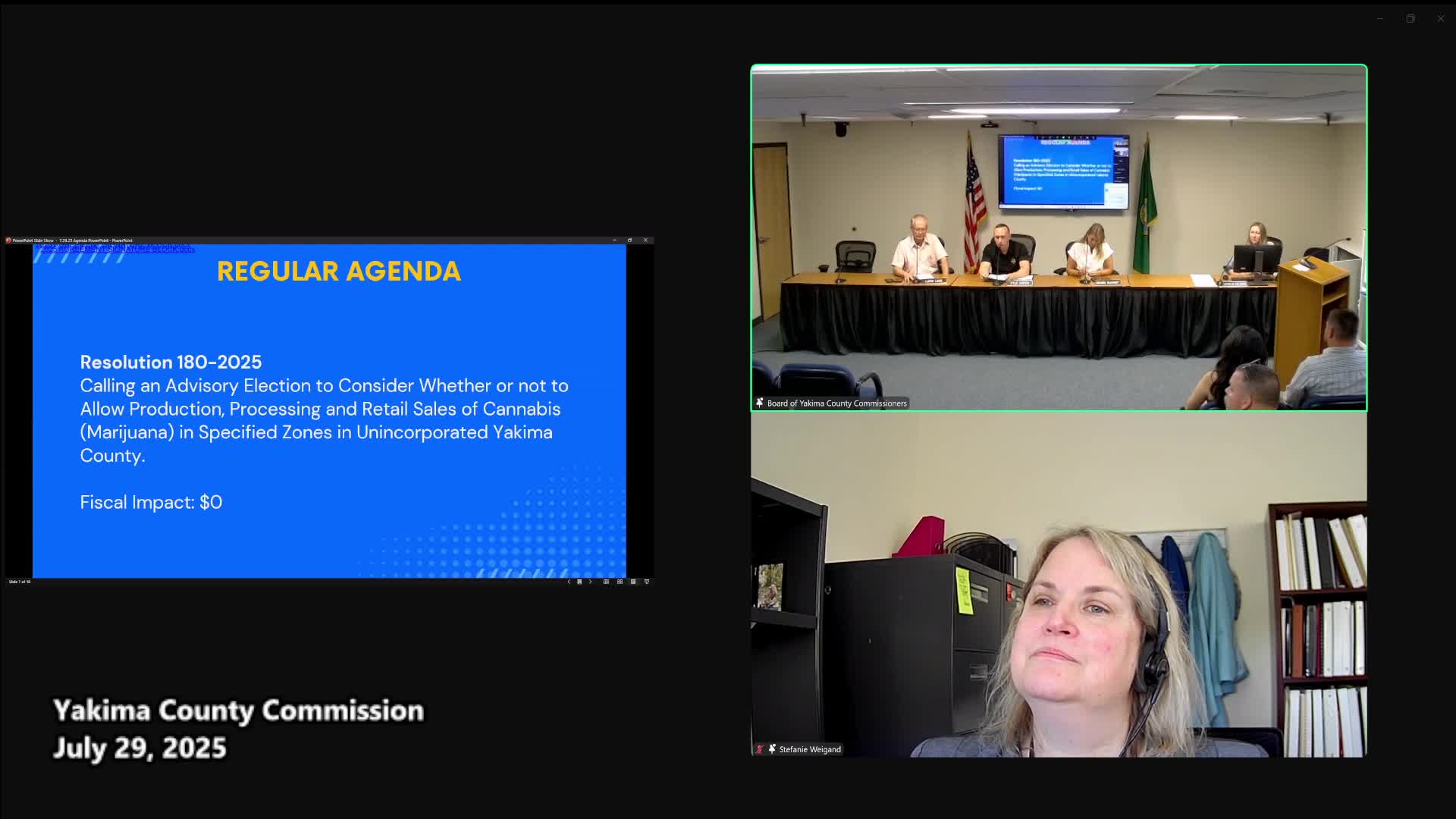 Yakima County commissioners call advisory vote on allowing cannabis production and retail in unincorporated areas