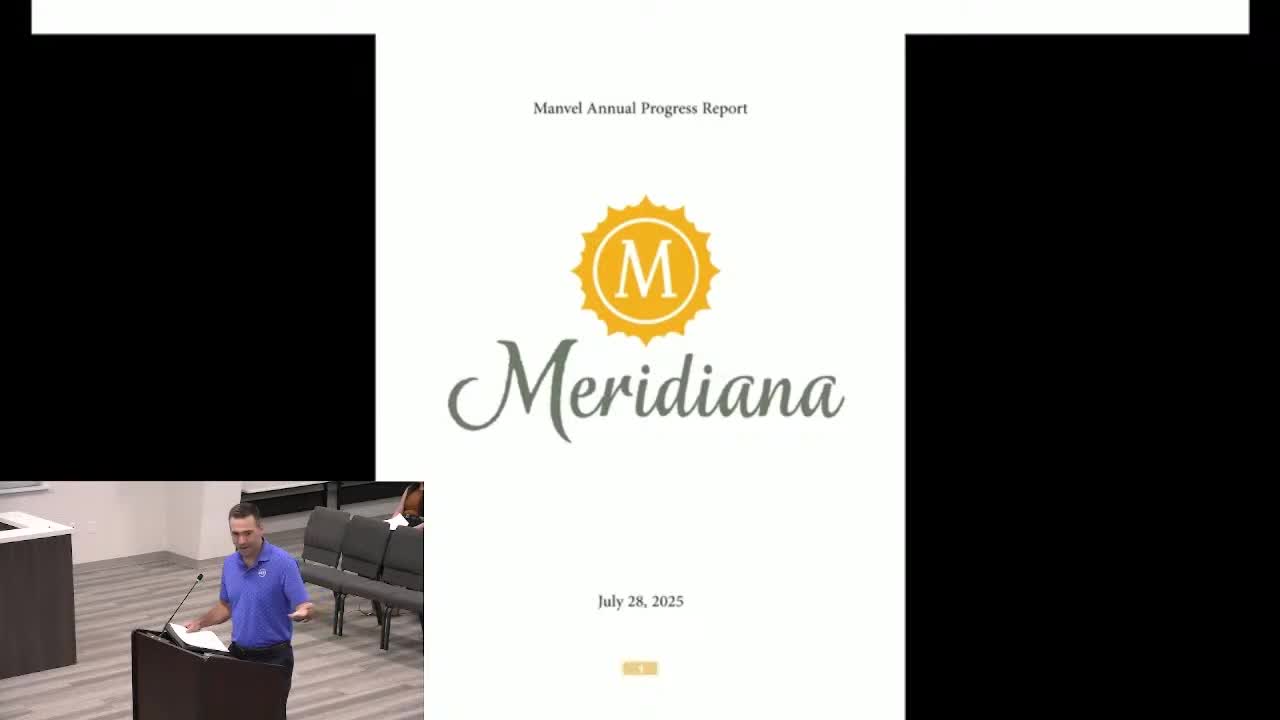 Developer presents Meridiana annual PUD progress report highlighting homes, schools and infrastructure