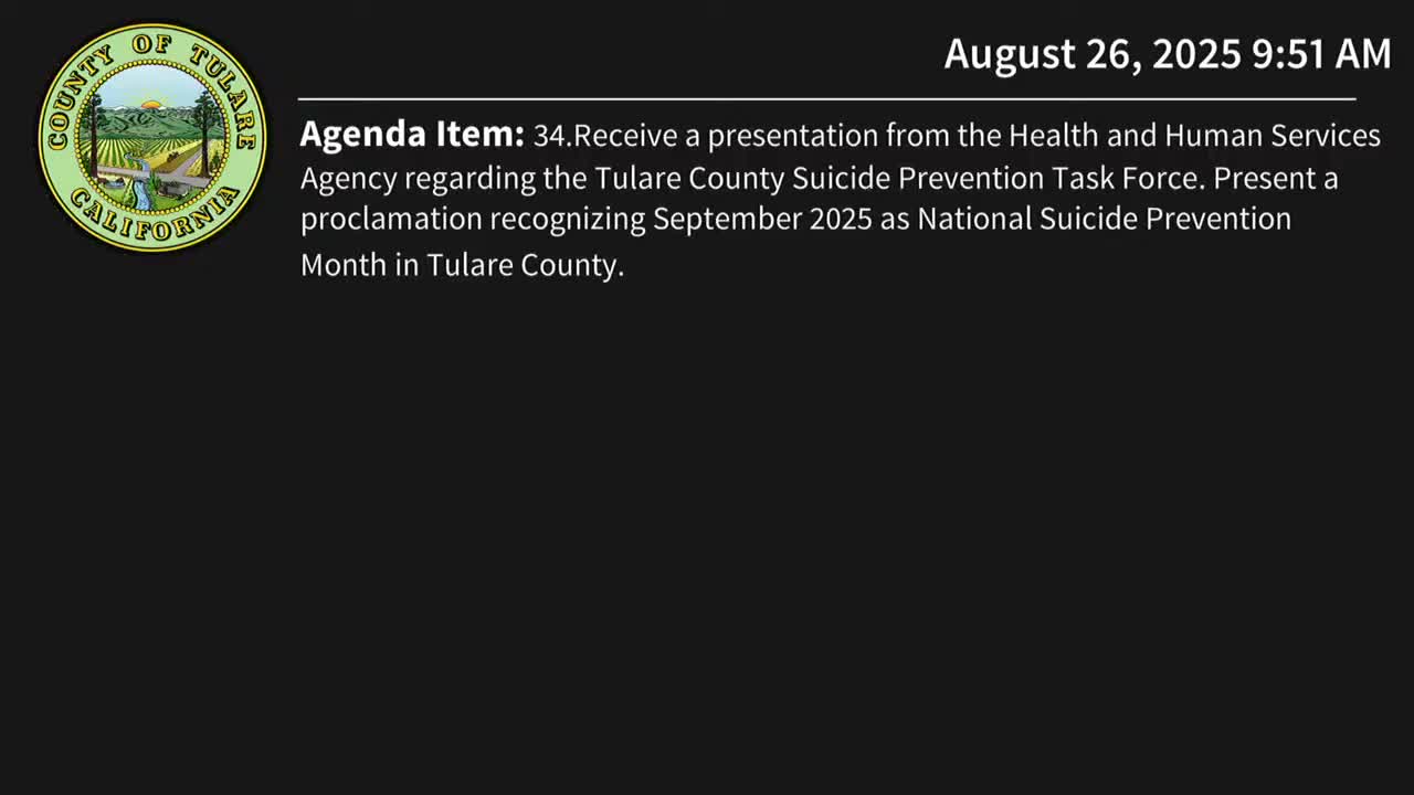Tulare County marks Suicide Prevention Month as officials warn behavioral-health prevention funding will shift under state law