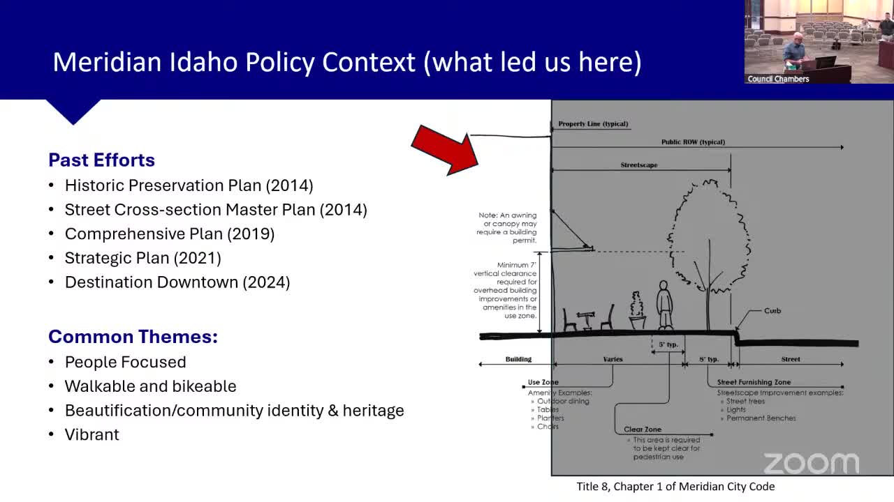 Meridian City Council reviews recommendations for enhancing downtown development standards