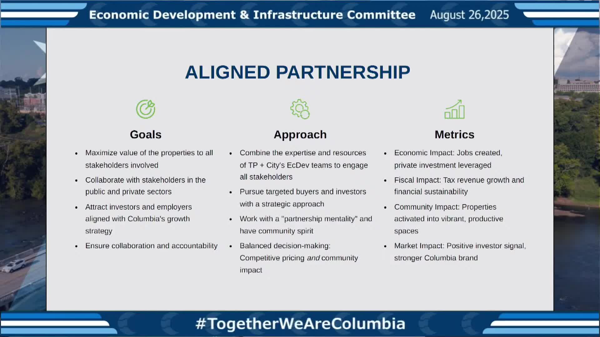Columbia City Begins Strategic Development Partnership with Trinity for Property Sales