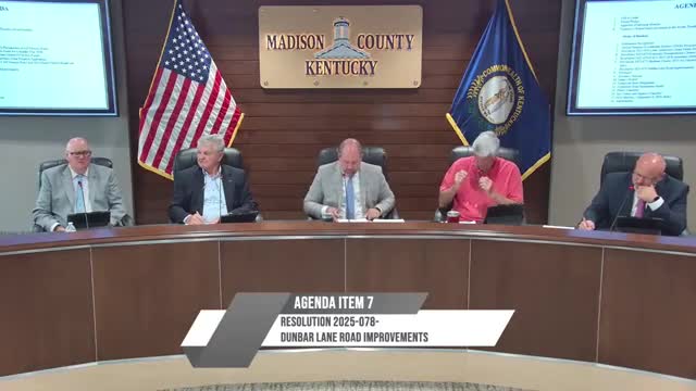 Madison County Fiscal Court Approves Crutcher Pike Bridge Replacement Resolution