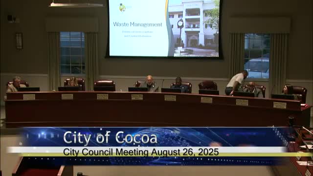 Cocoa City Council considers extending waste management contract and enhancing collection services