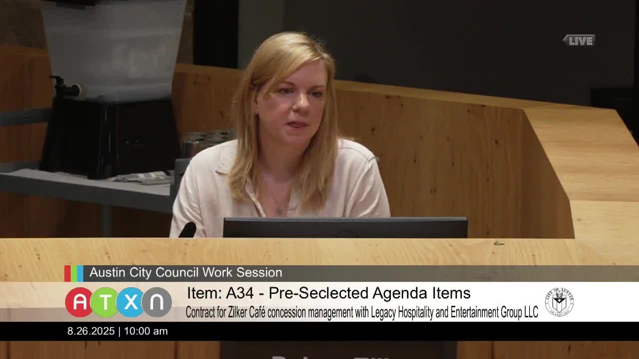 Austin City Council reviews Zilker Cafe concession bid from non-local vendor