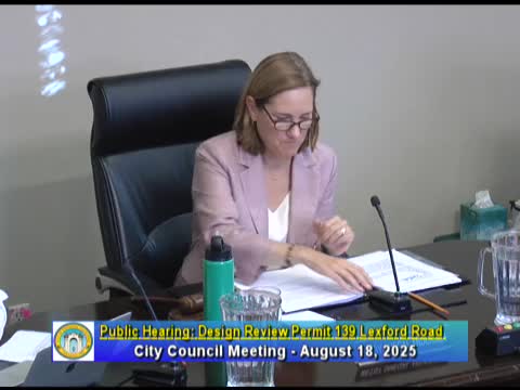 Council approves amended design review permit for 139 Lexford Road, rescinds April 2024 resolution