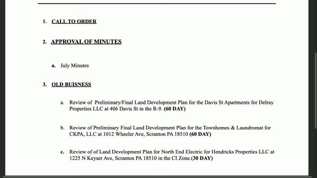 Scranton Council Reviews CKPA LLC's Townhome and Laundromat Development Plans