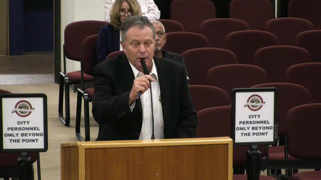 Applicant Mike Ricupero advocates for zoning change and temporary use permit in environmental project